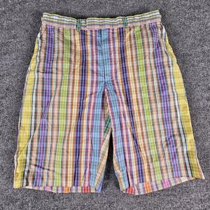 Vintage Polo Ralph Lauren Shorts Mens 32 Rainbow Madras Plaid Chino Preppy